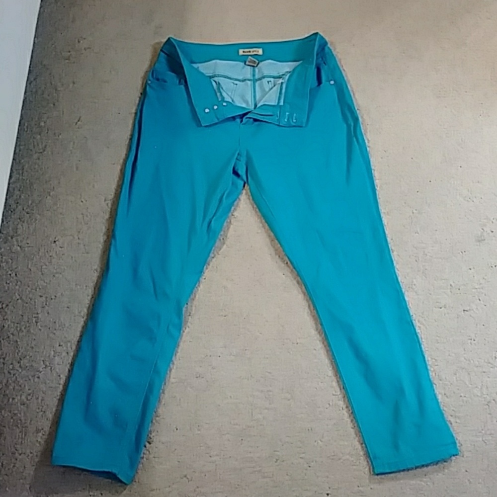 Turquoise(ish) blue stretch pants